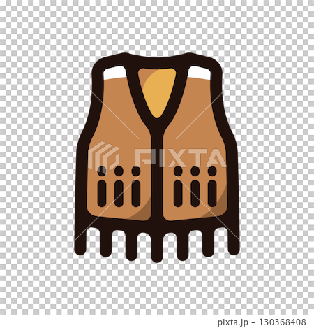 流蘇背心插畫圖示（物品、時尚、嬉皮素材） 130368408