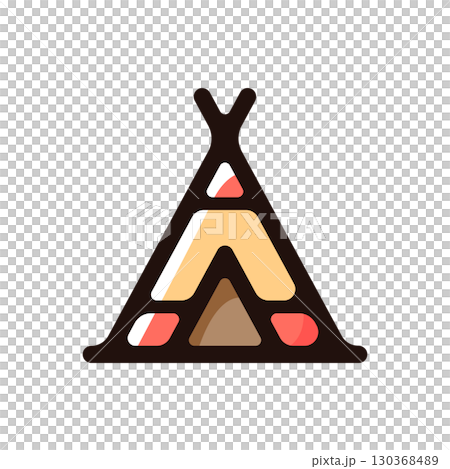 Tipi、Tipi 插圖圖示(庇護所、原住民、印地安材料) Tipi、Tipi 插圖圖示(庇護所、原住民、印地安材料) 130368489
