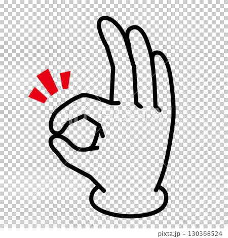 ハンドサインでOKのアイコン ハンドサインでOKのアイコン 130368524