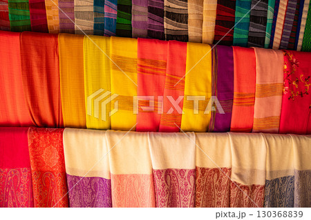 Handwoven fabric from the long-necked Karen tribe 130368839