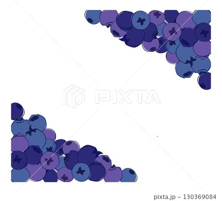 graphic outline style fresh blueberry frame illustration. vector template for your text graphic outline style fresh blueberry frame illustration. vector template for your text 130369084