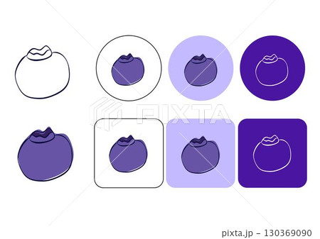 Blueberry Icon logo Set. Vector graphic line Illustration on transparent and colored background Blueberry Icon logo Set. Vector graphic line Illustration on transparent and colored background 130369090