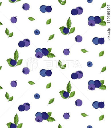 Seamless vector pattern of blueberries and leaves on transparent background. For fabric, wallpaper, wrapping paper, card Seamless vector pattern of blueberries and leaves on transparent background. For fabric, wallpaper, wrapping paper, card 130369105
