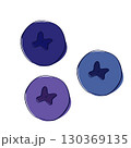 sketch graphic blueberries in three colors. Vector berries on transparent background 130369135