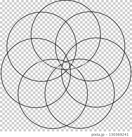 Overlapping circles line objects rounds style Overlapping circles line objects rounds style 130369241