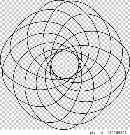 Overlapping circles line objects rounds style Overlapping circles line objects rounds style 130369268