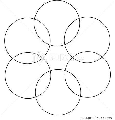 Overlapping circles line objects rounds style Overlapping circles line objects rounds style 130369269