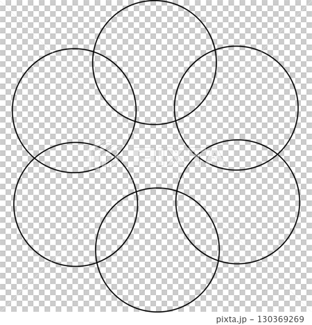Overlapping circles line objects rounds style Overlapping circles line objects rounds style 130369269