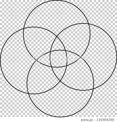 Overlapping circles line objects rounds style Overlapping circles line objects rounds style 130369290