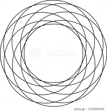 Overlapping circles line objects rounds style Overlapping circles line objects rounds style 130369309