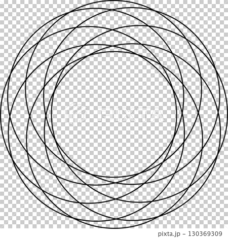 Overlapping circles line objects rounds style Overlapping circles line objects rounds style 130369309