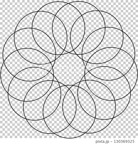 Overlapping circles line objects rounds style Overlapping circles line objects rounds style 130369325