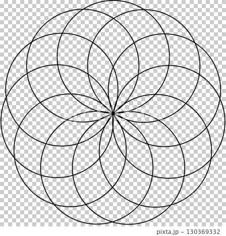 Overlapping circles line objects rounds style Overlapping circles line objects rounds style 130369332