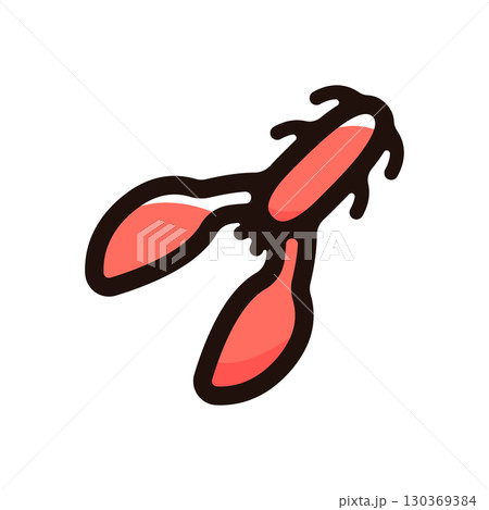 クローワームのイラストアイコン（ルアー・釣り道具・フィッシング素材） 130369384