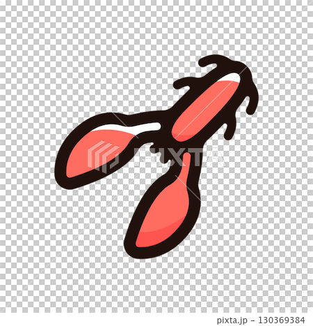 クローワームのイラストアイコン（ルアー・釣り道具・フィッシング素材） 130369384