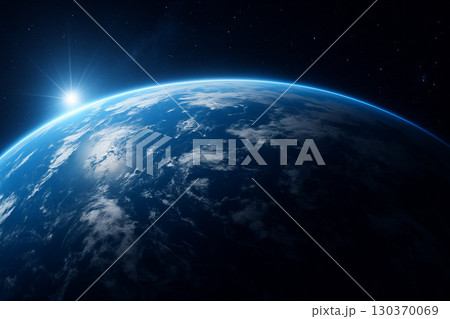 宇宙から見た青い地球 130370069