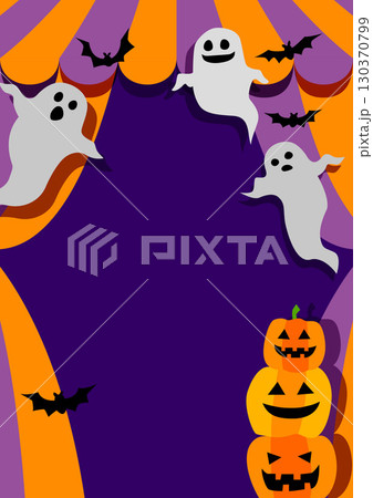 ハロウィンの壁紙背景素材　お化けとカボチャとテント 130370799
