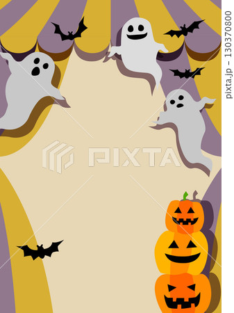 ハロウィンの壁紙背景素材　お化けとカボチャとテント 130370800