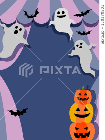 ハロウィンの壁紙背景素材 お化けとカボチャとテント ハロウィンの壁紙背景素材 お化けとカボチャとテント 130370801