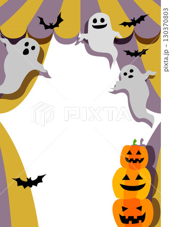 ハロウィンの壁紙背景素材　お化けとカボチャとテント 130370803