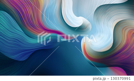 Colorful swirls blend harmoniously, showcasing fluid shapes and gradients that captivate and inspire creativity. 130370991