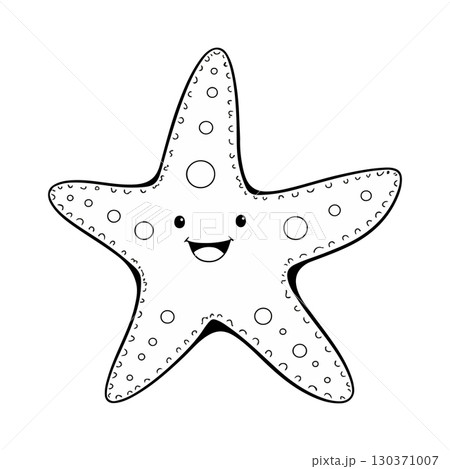 Smiling Starfish Outline 130371007