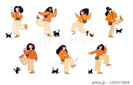 Dancing Women with Cats 130371008