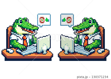 A cheerful crocodile dressed in a shirt and tie sits at an office desk, typing on a computer with a friendly expression, embodying a whimsical work environment A cheerful crocodile dressed in a shirt and tie sits at an office desk, typing on a computer with a friendly expression, embodying a whimsical work environment 130371234
