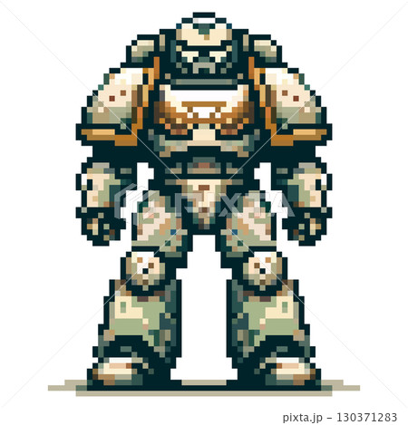 A detailed pixel art robot is poised in a heroic stance, showcasing intricate design elements that reflect a classic video game style. The digital atmosphere evokes nostalgia and excitement A detailed pixel art robot is poised in a heroic stance, showcasing intricate design elements that reflect a classic video game style. The digital atmosphere evokes nostalgia and excitement 130371283