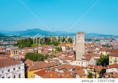 rooftops and towers of the Citta Alta in Bergamo rooftops and towers of the Citta Alta in Bergamo 130371586