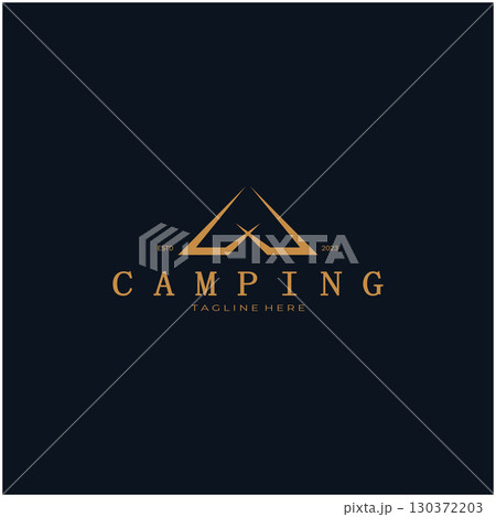 vintage and retro tent logo, camping. With tent, tree and bonfire sign. adventurers, scouts, climbers, camping equipment center vintage and retro tent logo, camping. With tent, tree and bonfire sign. adventurers, scouts, climbers, camping equipment center 130372203