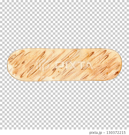 Watercolor wooden signboard, shield, banner for text. Brown hand drawn direction sign. Signs, designations for messages helping to find the way. Illustration with space for text. 130372215