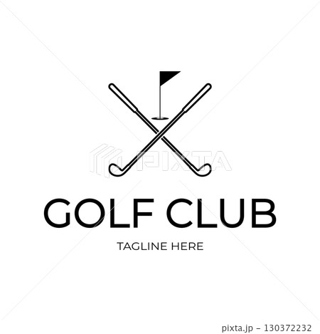 Golf ball logo, Golf design stick logo, logo for professional golf team, golf club, tournament, golf store business, golf course, event 130372232