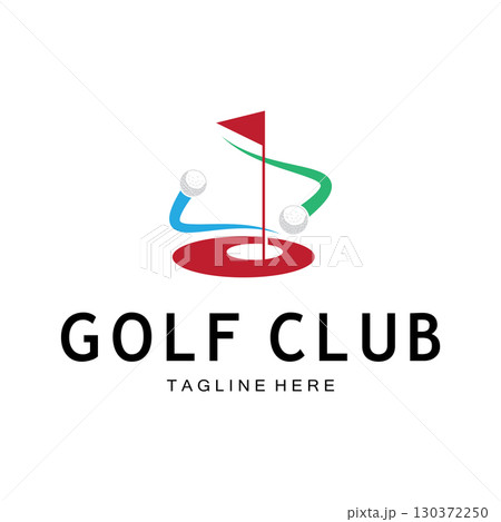 Golf ball logo, Golf design stick logo, logo for professional golf team, golf club, tournament, golf store business, golf course, event 130372250