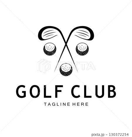 Golf ball logo, Golf design stick logo, logo for professional golf team, golf club, tournament, golf store business, golf course, event 130372254