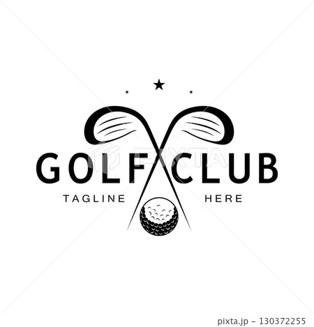 Golf ball logo, Golf design stick logo, logo for professional golf team, golf club, tournament, golf store business, golf course, event 130372255
