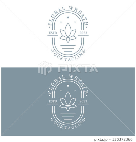 Elegant floral and leaf frame. Delicate botanical vector illustration for labels, spas, corporate identity, and wedding invitations 130372366
