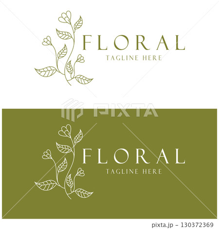 Elegant floral and leaf frame. Delicate botanical vector illustration for labels, spas, corporate identity, and wedding invitations 130372369
