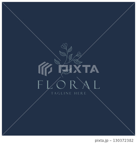 Elegant floral and leaf frame. Delicate botanical vector illustration for labels, spas, corporate identity, and wedding invitations Elegant floral and leaf frame. Delicate botanical vector illustration for labels, spas, corporate identity, and wedding invitations 130372382