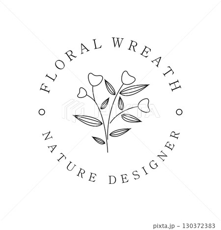 Elegant floral and leaf frame. Delicate botanical vector illustration for labels, spas, corporate identity, and wedding invitations 130372383