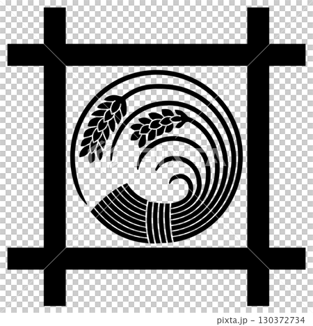 家紋です。井筒に二つ穂稲の丸といいます。 家紋です。井筒に二つ穂稲の丸といいます。 130372734