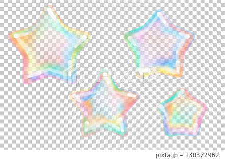 美麗的彩虹色星形肥皂泡插畫 130372962