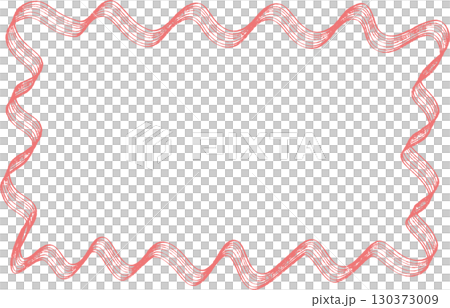 Hand-painted wave pattern red ribbon frame 130373009