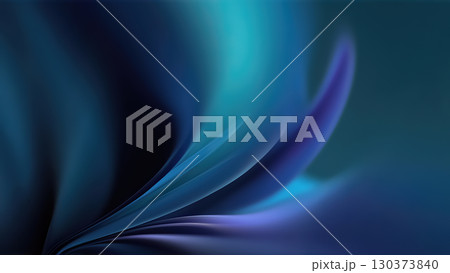 Soft curves of deep blue tones blend together, forming a tranquil and abstract background that evokes serenity. 130373840