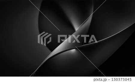 Curved 3D shapes twist and flow against a dark grey backdrop, creating a modern abstract design. Curved 3D shapes twist and flow against a dark grey backdrop, creating a modern abstract design. 130373845