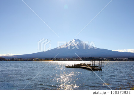View of Close up landscape fuji mountain in winter at Lake Kawaguchi View of Close up landscape fuji mountain in winter at Lake Kawaguchi 130373922