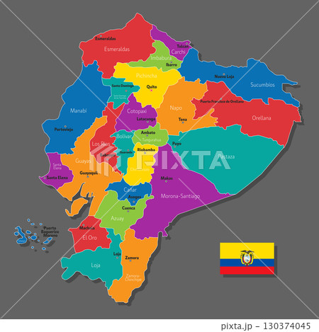 Vector map of Ecuadorのイラスト素材 [130374045] - PIXTA