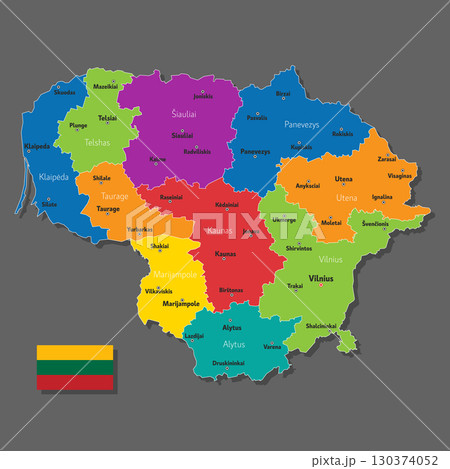 Vector map of Lithuania 130374052