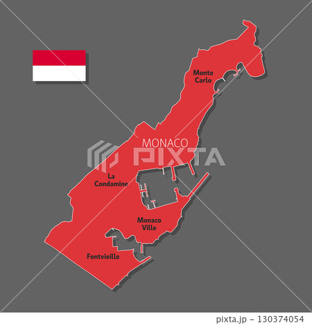 Vector map of Monaco Vector map of Monaco 130374054