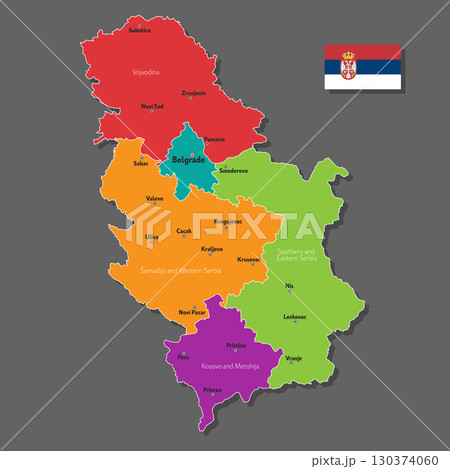 Vector map of Serbia 130374060